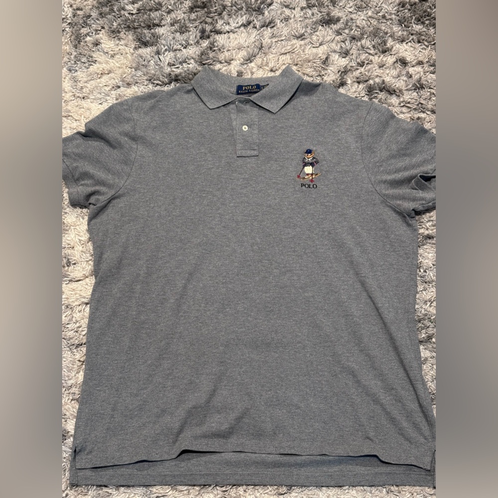 Ralph Lauren Custom Slim Fit Gray Polo